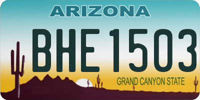 AZ license plate BHE1503