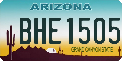 AZ license plate BHE1505