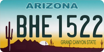 AZ license plate BHE1522