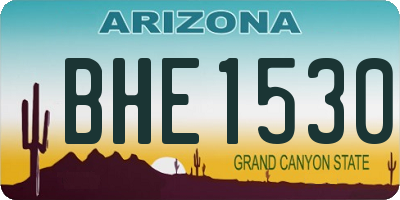 AZ license plate BHE1530