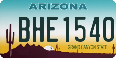 AZ license plate BHE1540