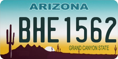 AZ license plate BHE1562