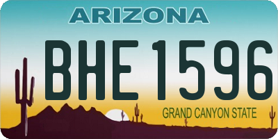 AZ license plate BHE1596