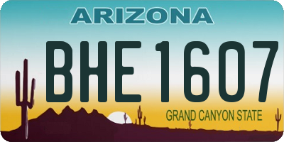 AZ license plate BHE1607