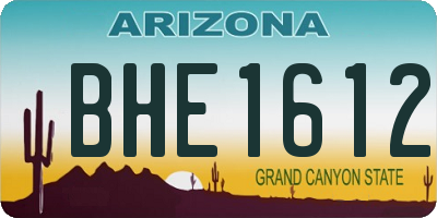 AZ license plate BHE1612