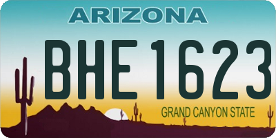 AZ license plate BHE1623