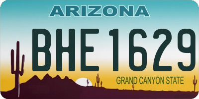 AZ license plate BHE1629