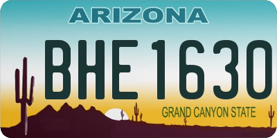 AZ license plate BHE1630