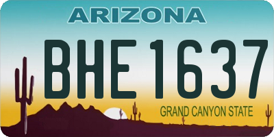 AZ license plate BHE1637