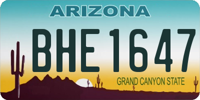 AZ license plate BHE1647