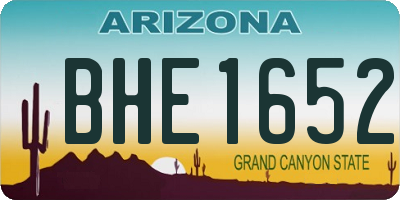 AZ license plate BHE1652
