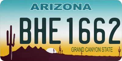 AZ license plate BHE1662