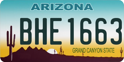 AZ license plate BHE1663
