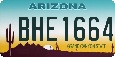 AZ license plate BHE1664