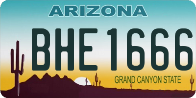 AZ license plate BHE1666