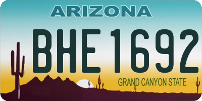 AZ license plate BHE1692