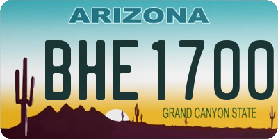 AZ license plate BHE1700