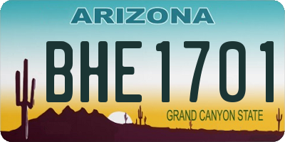AZ license plate BHE1701