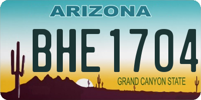AZ license plate BHE1704