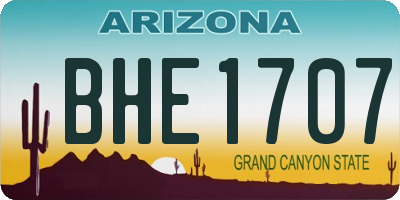 AZ license plate BHE1707