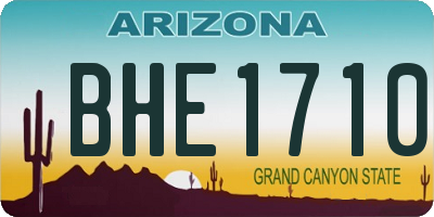 AZ license plate BHE1710