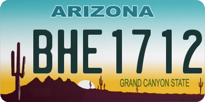 AZ license plate BHE1712
