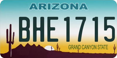 AZ license plate BHE1715