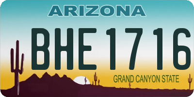 AZ license plate BHE1716