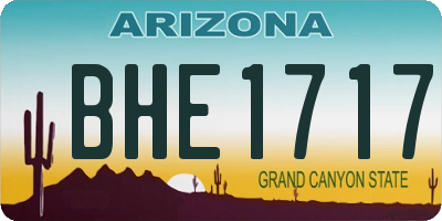 AZ license plate BHE1717