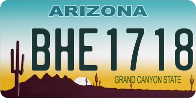 AZ license plate BHE1718