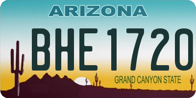 AZ license plate BHE1720