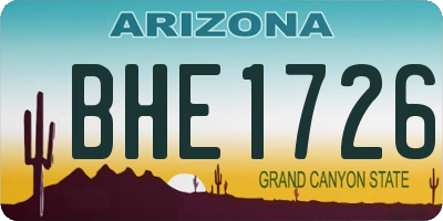 AZ license plate BHE1726