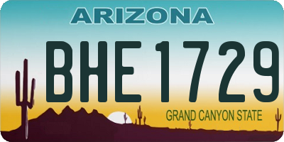 AZ license plate BHE1729
