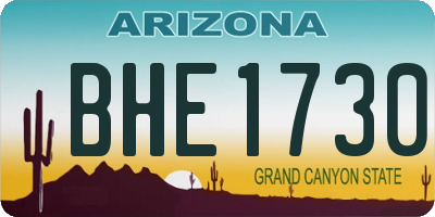 AZ license plate BHE1730