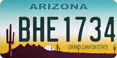 AZ license plate BHE1734