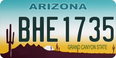 AZ license plate BHE1735