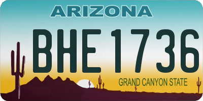 AZ license plate BHE1736