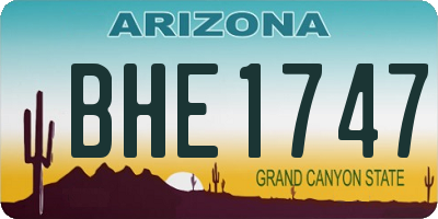 AZ license plate BHE1747