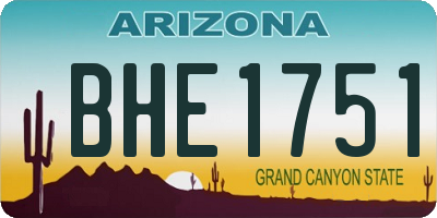 AZ license plate BHE1751