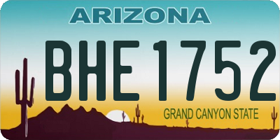 AZ license plate BHE1752