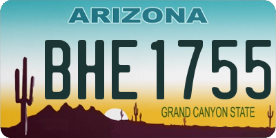 AZ license plate BHE1755