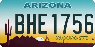 AZ license plate BHE1756