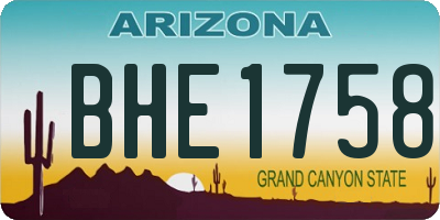 AZ license plate BHE1758