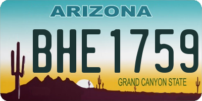 AZ license plate BHE1759