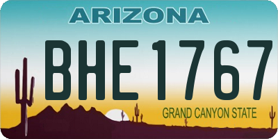 AZ license plate BHE1767