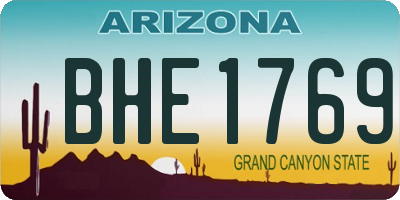 AZ license plate BHE1769