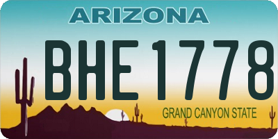 AZ license plate BHE1778