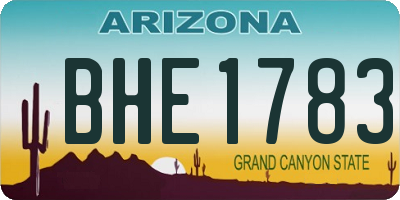 AZ license plate BHE1783