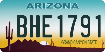 AZ license plate BHE1791