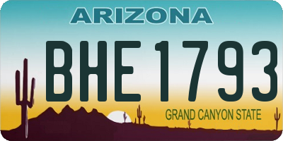 AZ license plate BHE1793